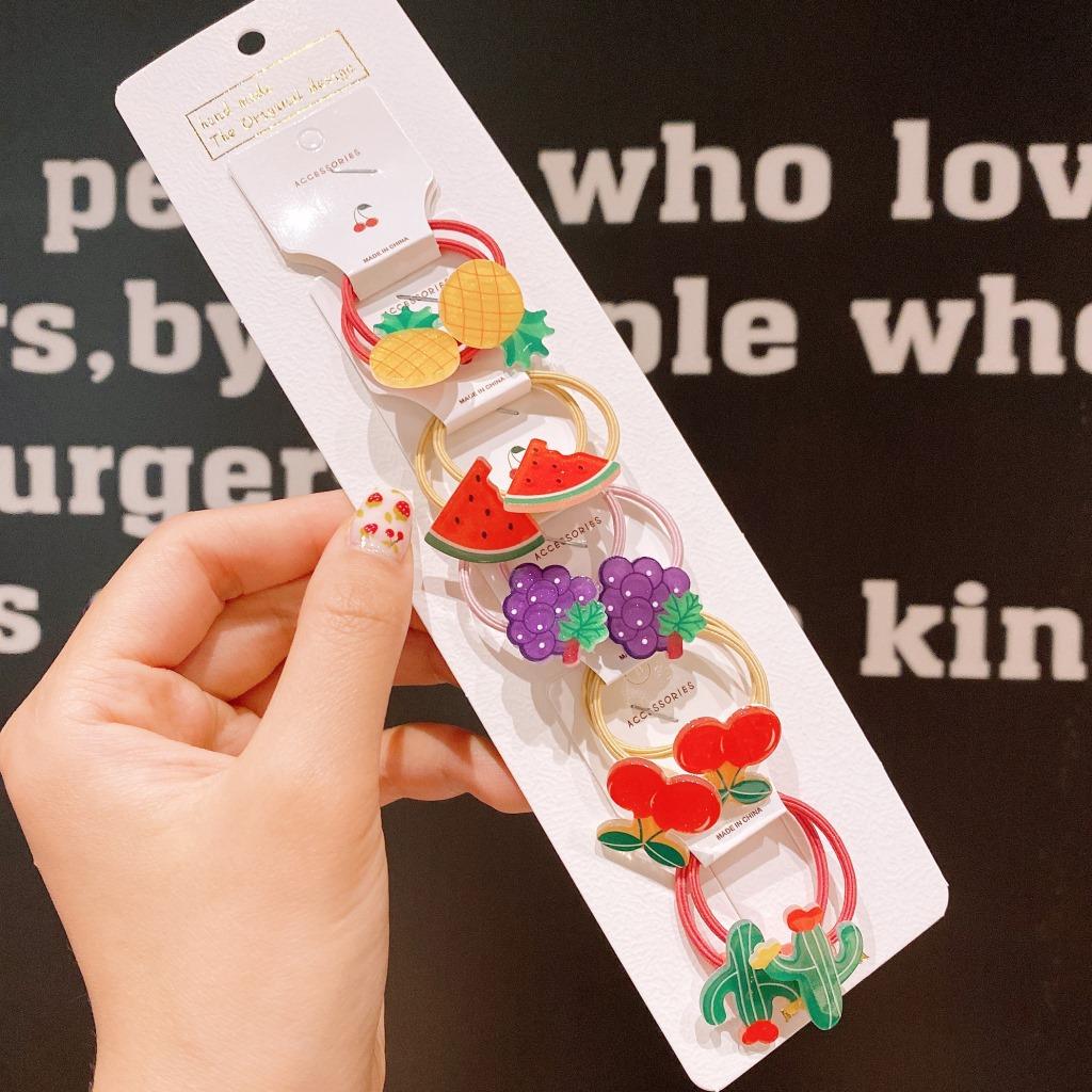 Cartoon Animal Flowers Princess Scrunchie Children Girls Kids Elastic Hair Rubber Bands Accessories Tie Hair Ring Rope Headdress