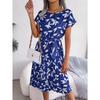 Ins Spring and Summer Casual Short Sleeved Pleated Dress Women's Fashion Versatile Trendy Commuting