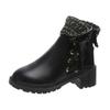 New Women Short Boots Ladies Leather Ankle Boot Autumn Platform Motorcycle Shoes for Woman's Winter Pearl Shoe