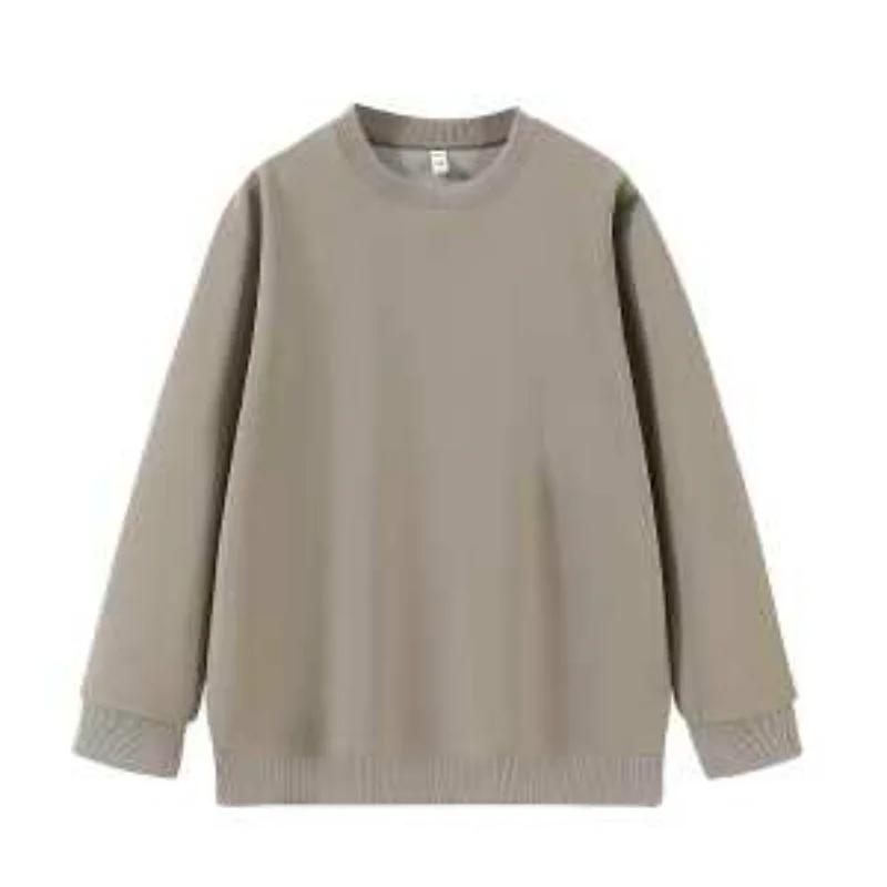 New Casual Solid Color Top for Autumn Soft Comfortable Long-sleeved Versatile Bottoming Round Neck Sweatshirt