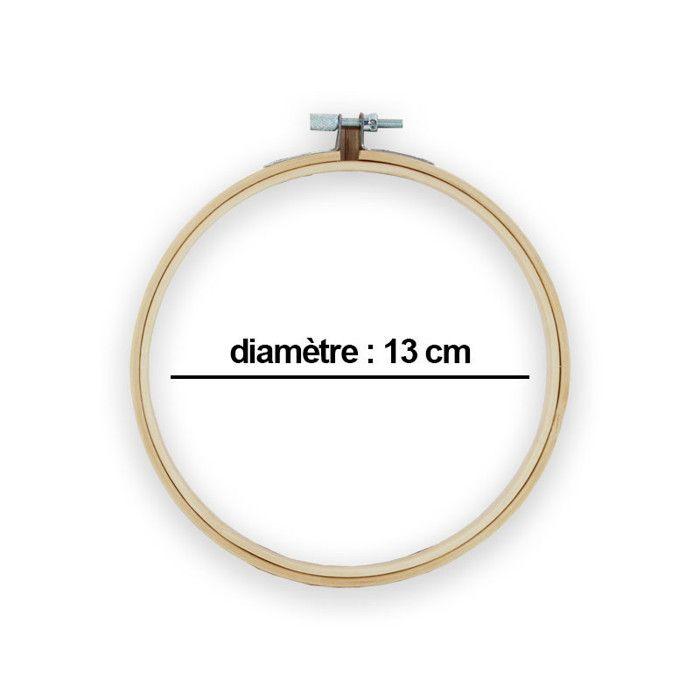Tambour à broder avec vis de réglage 13 cm
