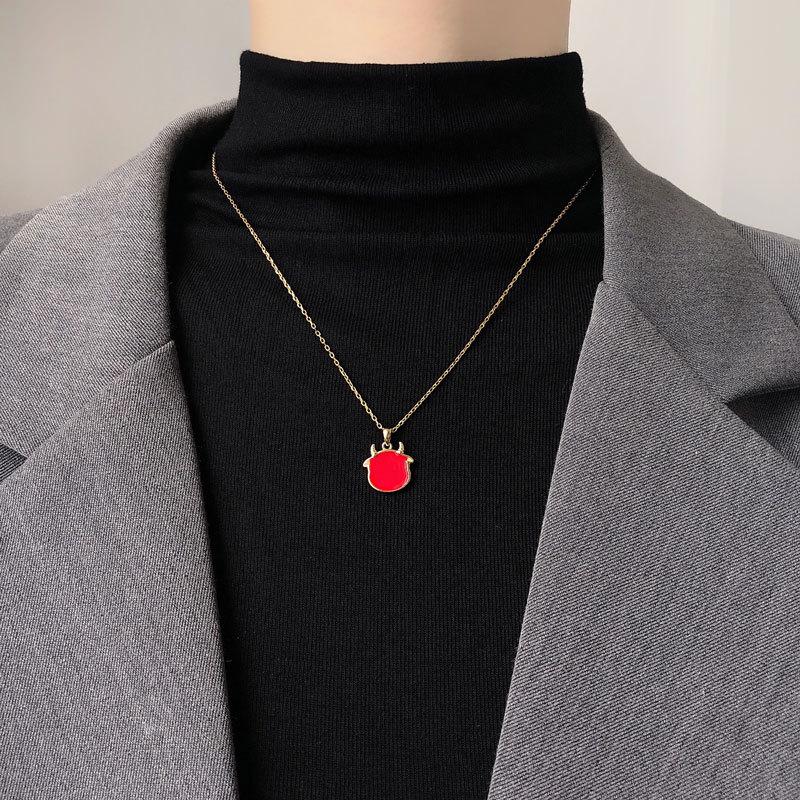 Cute Cow Necklace, Women's Collarbone Chain Design, Birthday Gift for Girlfriend, Chinese Style