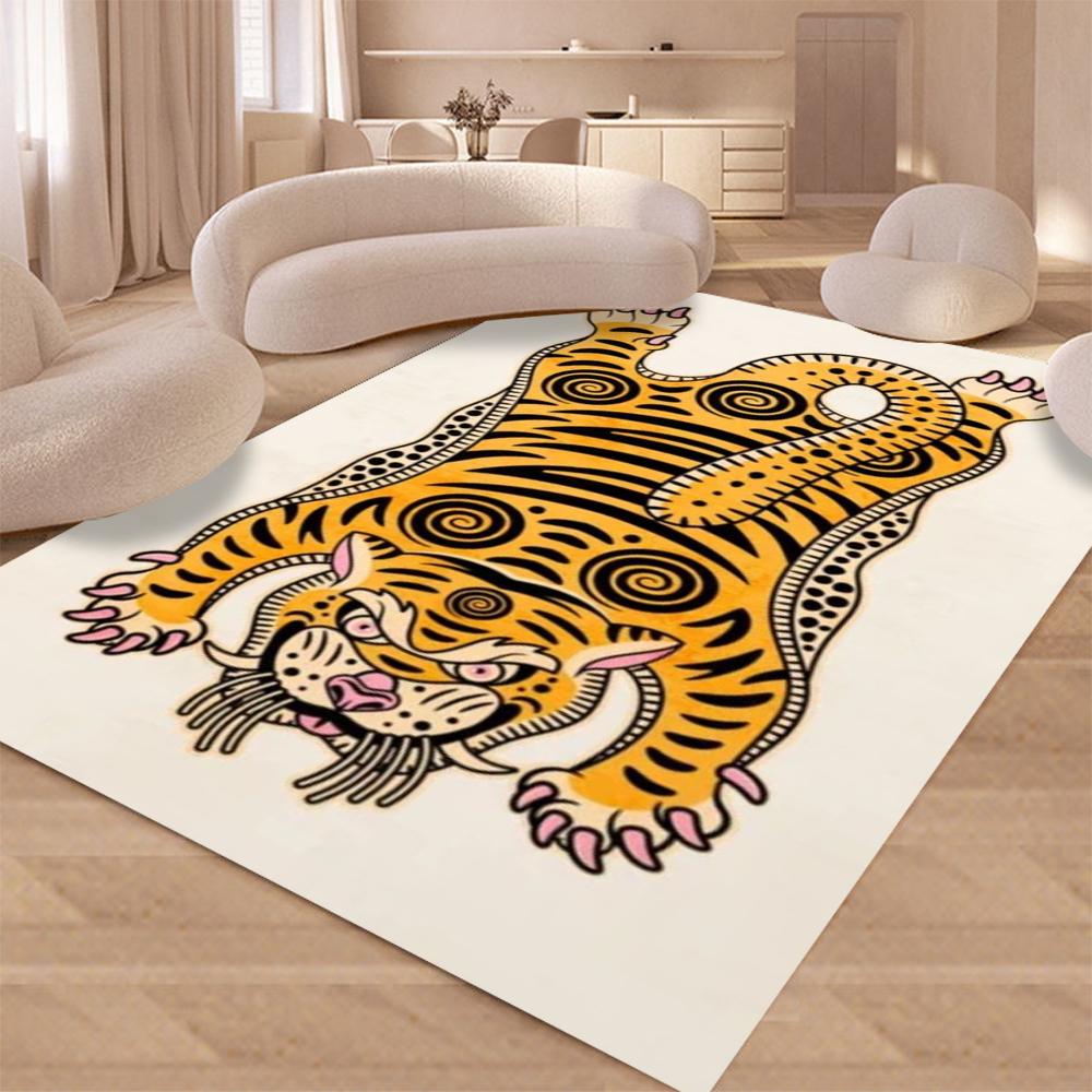  Disney Retro Tiger Carpet Living Room Bedroom Kitchen Sofa Table Balcony Rug Non-slip Washable Home Cartoon Mat Decor