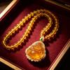 Live-Streamed Best-Selling Imitation Chalcedony & Citrine Guanyin Buddha Pendant with Unisex Maitreya Bead Necklace