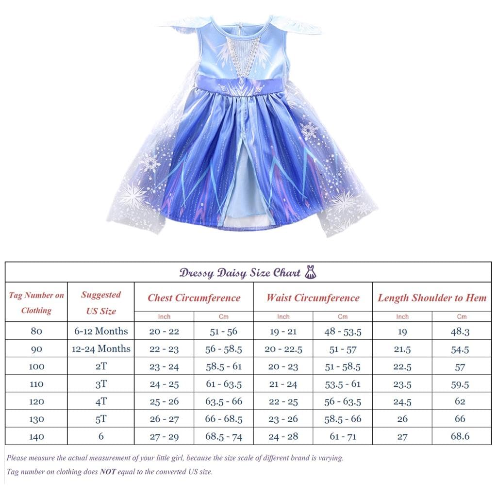Dressy Daisy Baby Girls Elsa Cosplay Birthday Party Sizes Months Dress, Outfit, Accessories, 12-18