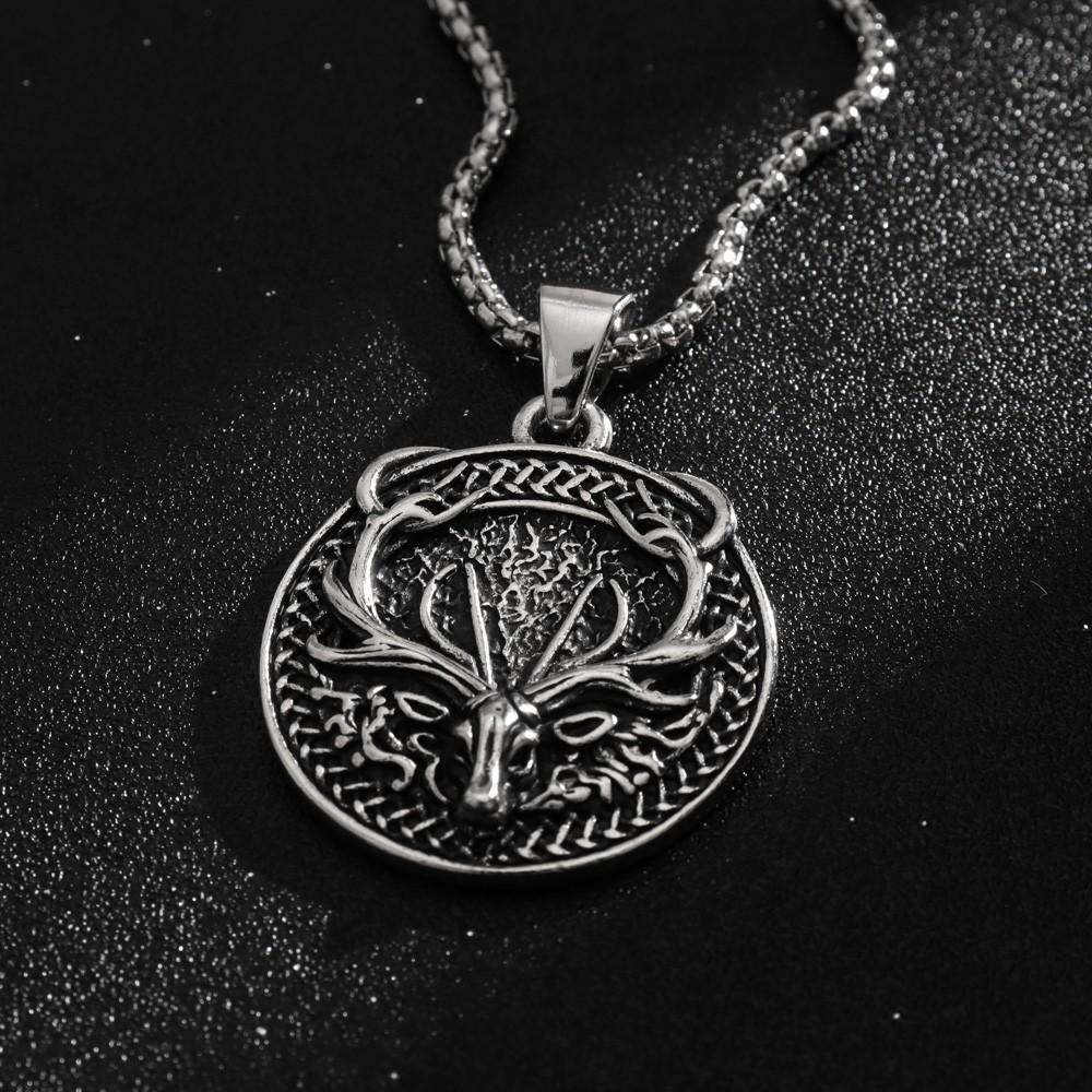New Elk Animal Pendant Hip Hop Retro Trendy Pendant Necklace