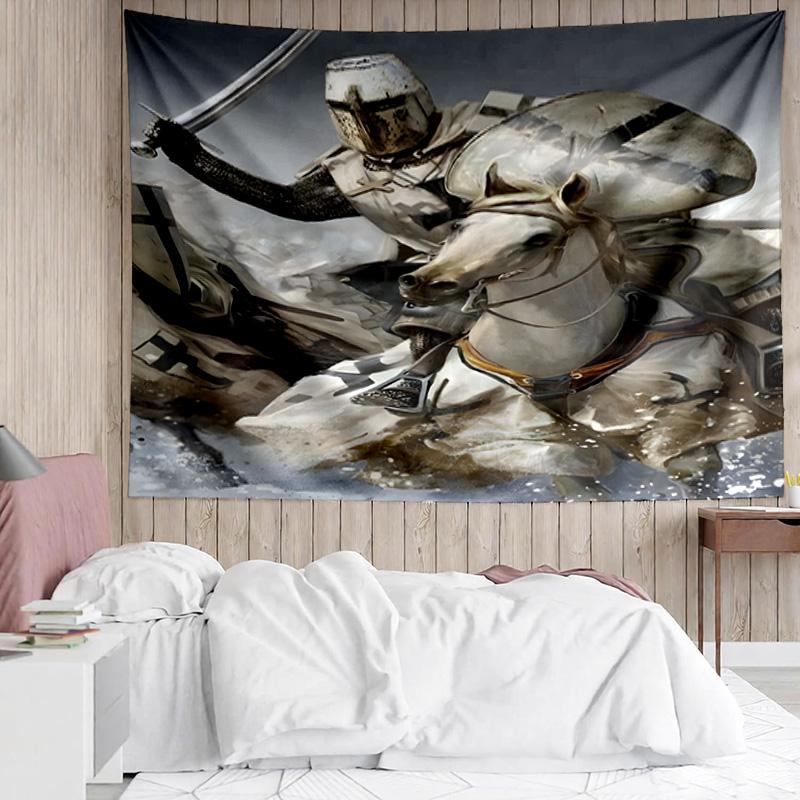 1PC Knightly Warrior In Armor K-pop music group Tapestry Accessories for Bedroom,Livingroom, dormitory Room Wall Decor Fan Birthday Gifts