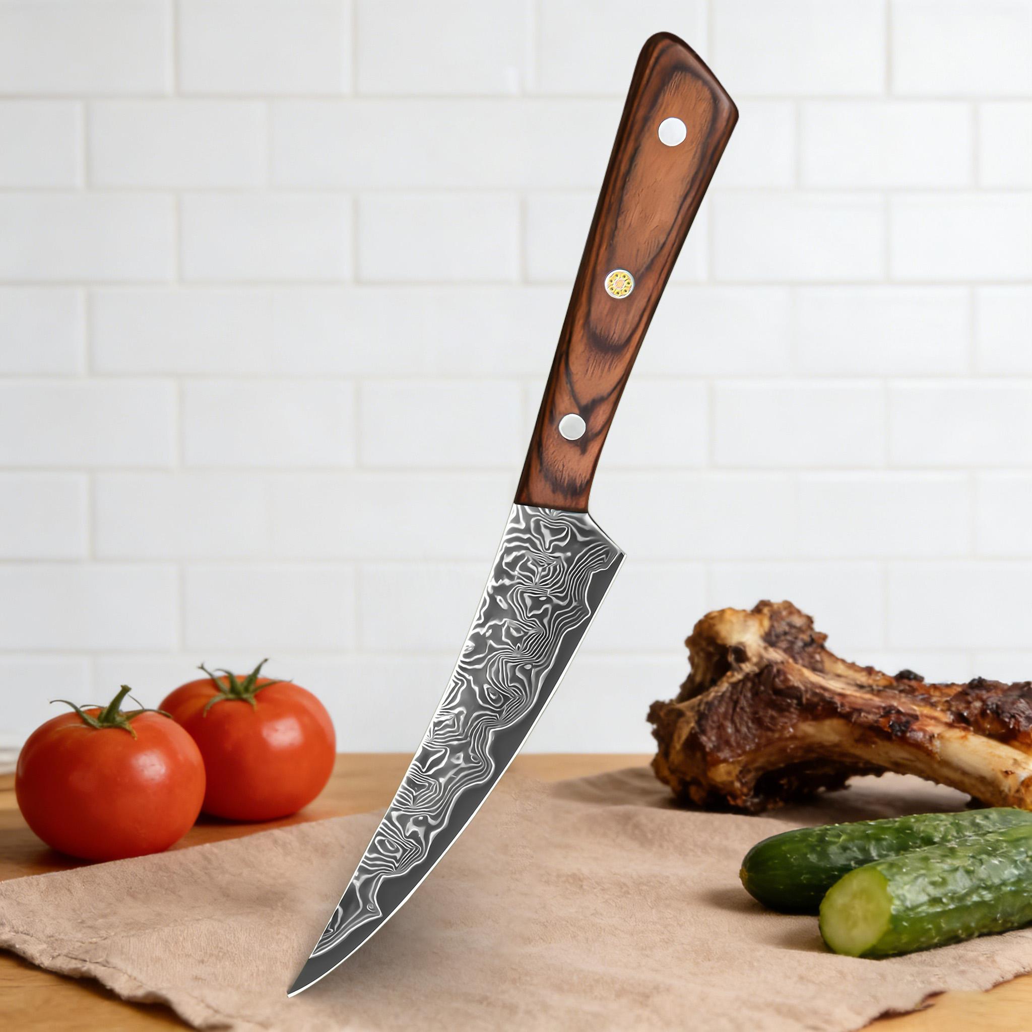 1/2/3/4/5PCS,Professional Titanium Damascus Fruit Knives Blade DIY Knife Enthusiast Blade Replacement Kitchen Knife Accessory