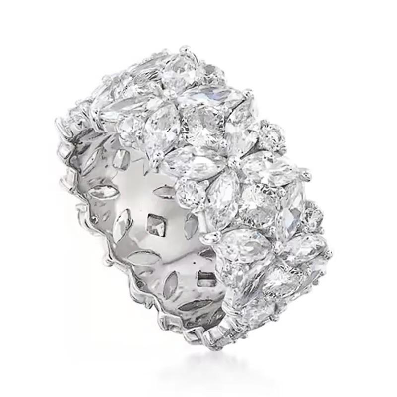 

CAOSHI Delicate Gorgeous Wide Band Finger Rings for Women Charming Cubic Zirconia Wedding Engagement Accessories Party Zircon 10