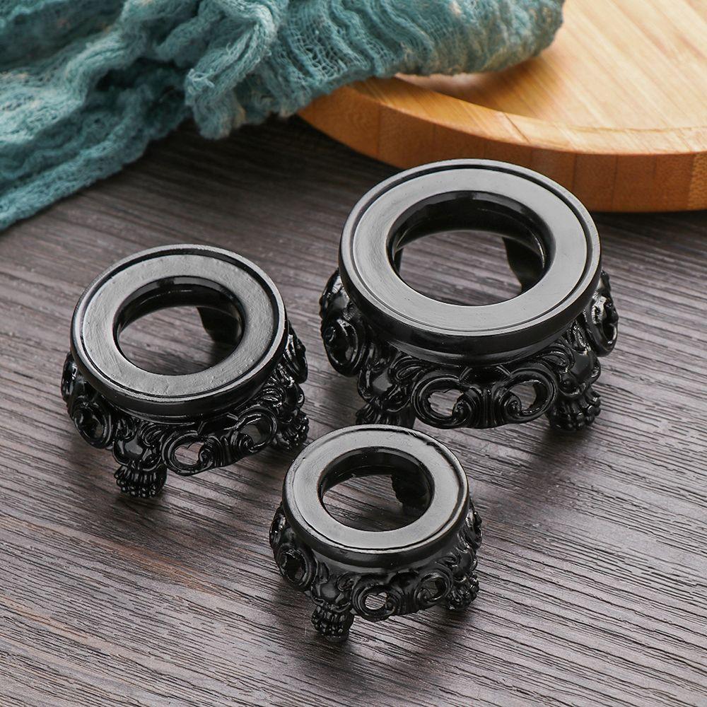 

Черная смола хрустальный шар основание сфера пьедестал дисплей стенд фиксированное сиденье фото реквизит настольное украшение домашний декор A