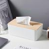 Japanese Wooden Tissue Box with Remote Control Storage