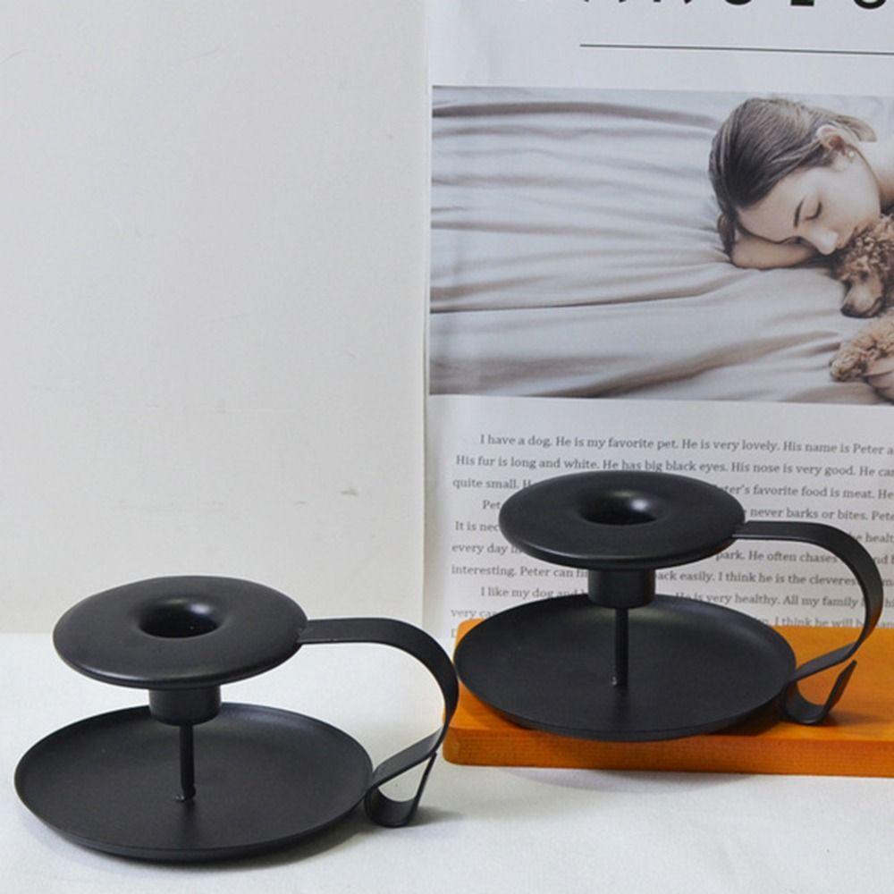 European Style Handheld Metal Candlestick Anti-slip Tabletop Candles Stand Aromatherapy