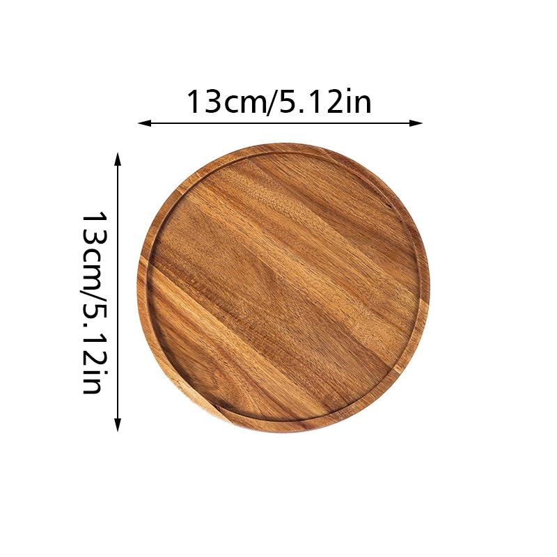 Handmade Candle Plate Fruits Round Wooden Tray DIY Natural Materials Wedding Party Meal Plate Desserts Snacks Sundries Accessories