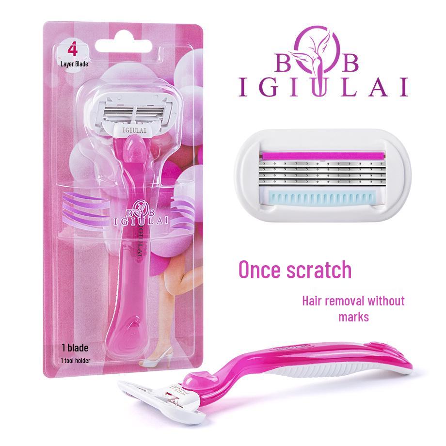 Jifuli Manual Razor Set with Universal Handle and Four-Layer Blades