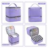 2-Layer Nail Polish Organizer Holds 30 Bottles 15ml/0.5 Fl.oz Nail Lamp Polish Travel Case with Divider for Nail Manicure Set