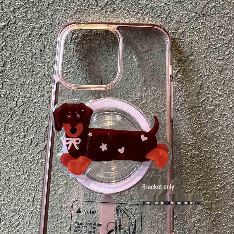 Korean-Style Cartoon Magsafe Magnetic Phone Holder with Retractable Airbag for Selfies