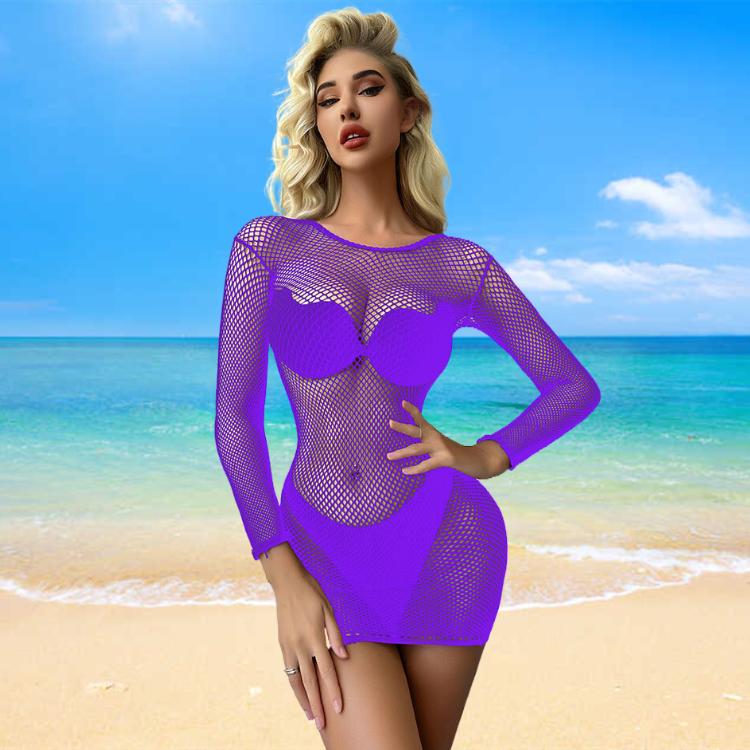 Sexy Fishnet Cover Up For Swimwear Women Summer Plus Size Beachwear Bikini Cover Up Hollow Bathing Suit Cover Up Dress