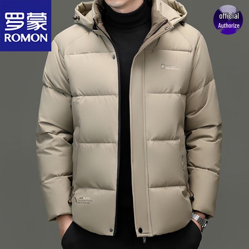 ROMON Men's Casual Detachable Hooded Puffer Jacket