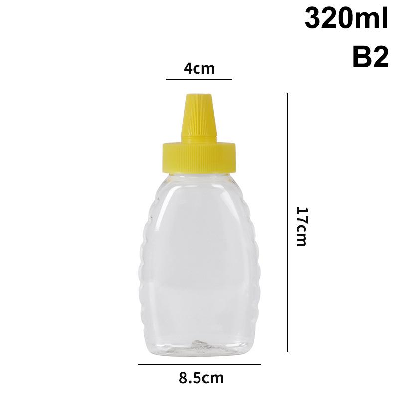 Transparent Reusable Plastic Honey Bottles Squeeze Honey Bottle Container Holder With Lid For Storing And Dispensing Honey Jar