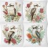 Pincel de Garrafa para Aquarela Kookaburra Australiano e Capas de Almofada com Flores Banksia Capa de Almofada Decorativa para Sofá