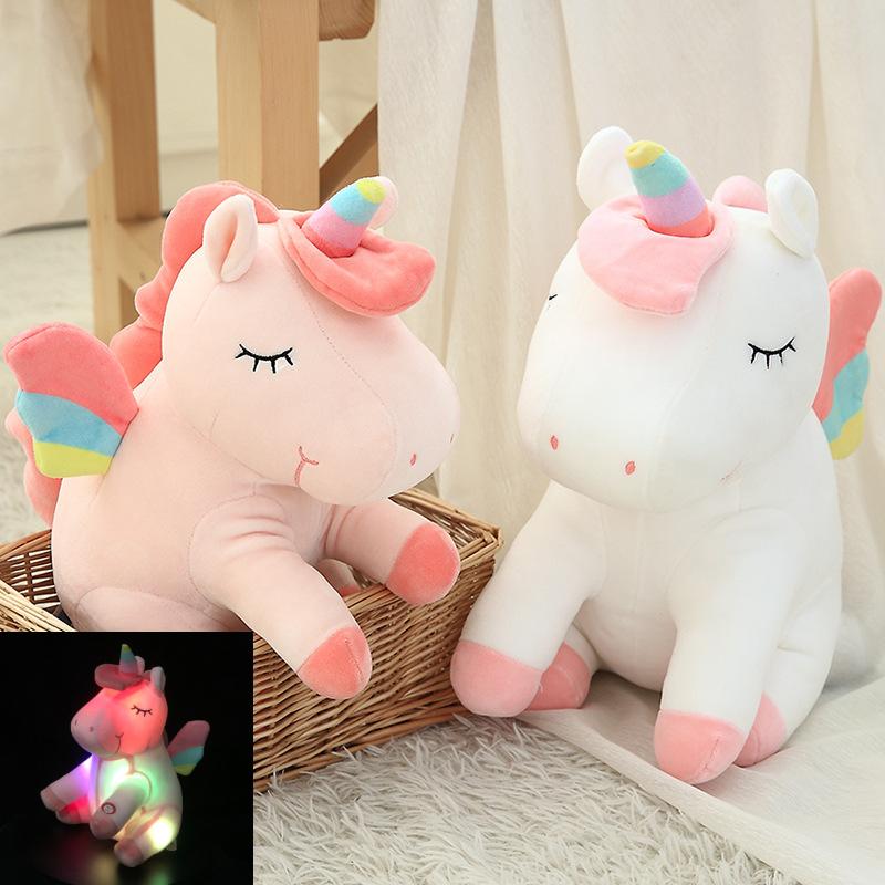 Lightup Led Rainbow Unicorn Plush Toy Home Decoration Doll Pillow Gift Kids