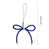 Adorable Phone Charm Chain Ornament Glass Beaded Bowknot Keychain Pendant Piece