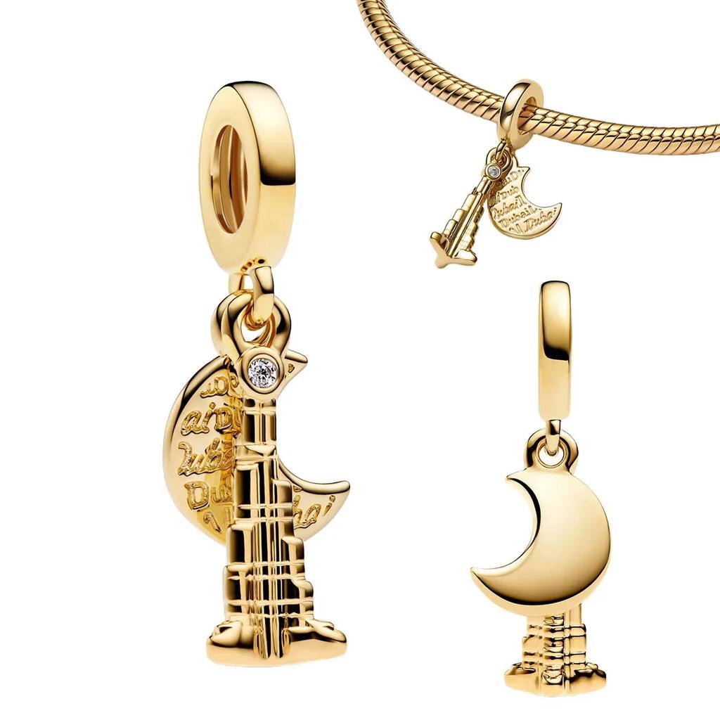 Authentische Kupfer Goldene Runde Anhänger Pferd Löwe Burg Perlen Armband Halsketten Damen Weihnachten Halloween DIY Geschenk