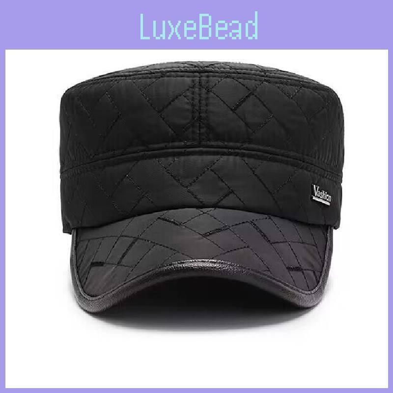 Vashion Letter Peaked Cap Flat Top Hat Outdoor Sports Thickened Protection Ear