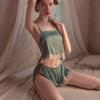 Women's Sexy Lingerie Set - Sheer Lace Halter Cami & Shorts Lightweight Pajamas Sleepwear Loungewear
