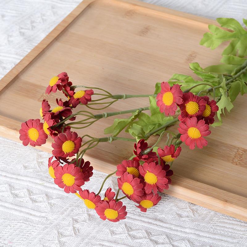 

30Heads Chamomile Artificial Flowers Daisies Bouquet Fake Flower Plastic Plants for Home Wedding Outdoor Decor DIY Fake Flowers 1 красный