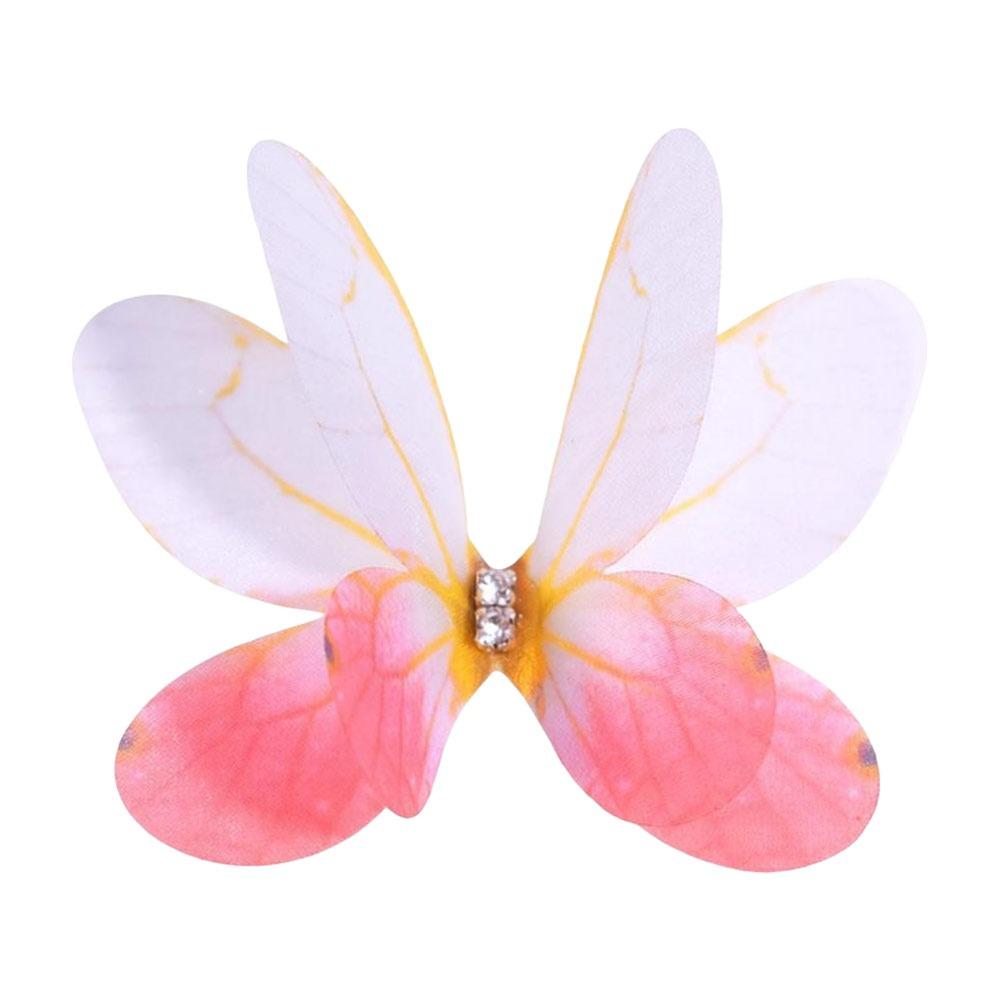50Pcs 3D Organza Fabric Butterfly Appliques Clothes Sewing Patch  Bridal Hair Accessories