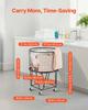 Laundry Cart, Rolling Round Grocery Utility Cart with 360° Swivel Wheels, 27 KG Large Load Capacity, Heavy Duty Carbon Steel Shopping Basket for