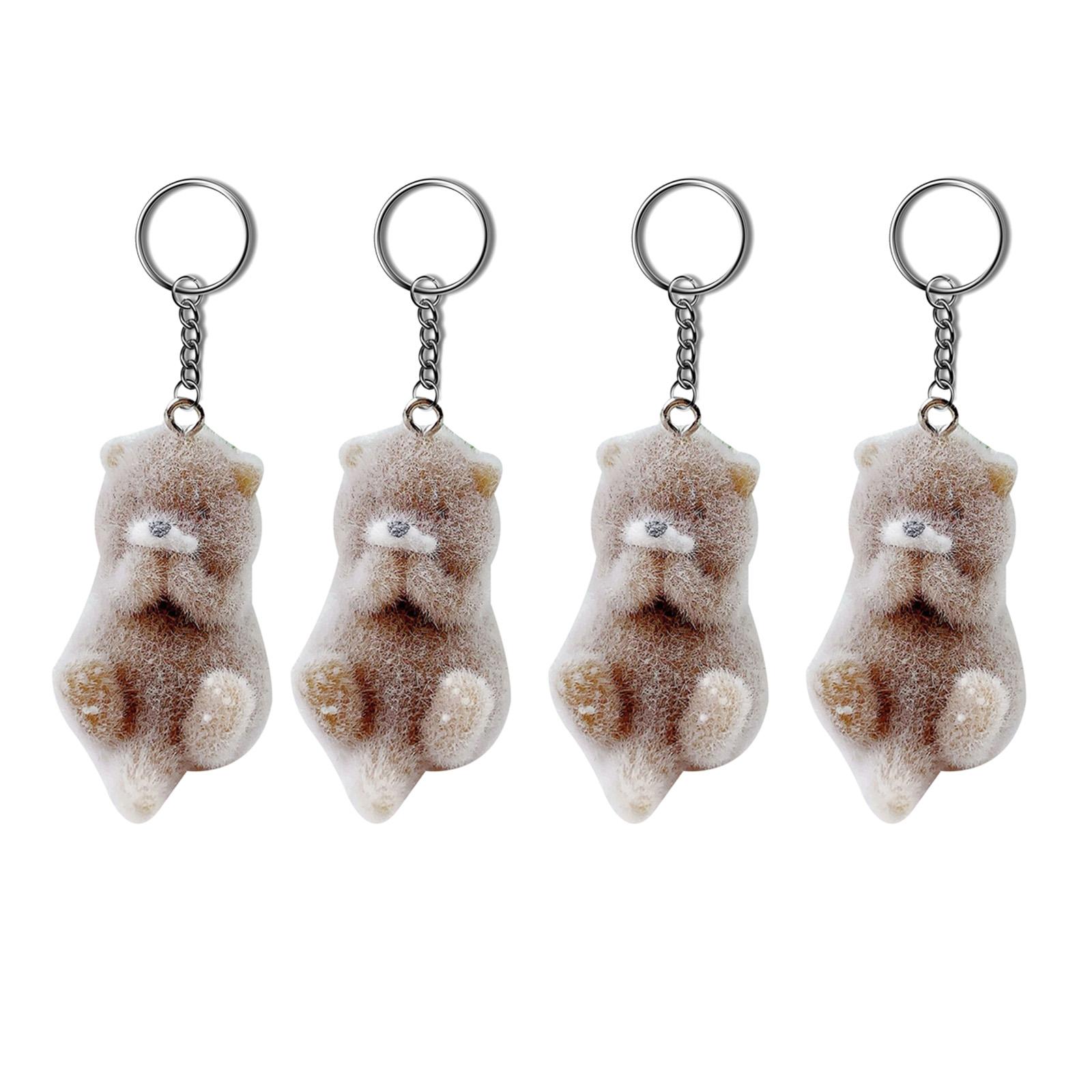 

Elegant Flocking Otter Keychain Plush Pendant Stylish Phone Charm Accessory Unique Key Jewelry Plastic Texture for Girls