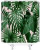 Tropical Leaves Shower Curtain Green Plant Palm Monstera Banana Leaf Botanical Summer Jungle Modern Nature Fabric Bathroom