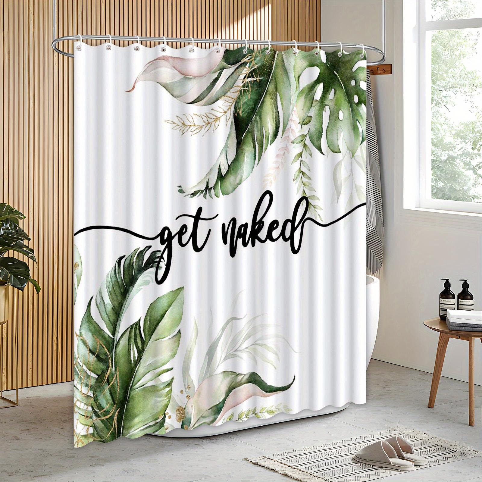 

Featuring Lush Leaves, Modern Design, Fun Slogan, Exotic Vibes, And Vibrant Colors For Stylish Bathroom Decor W60H190(CM)-1 Pcs