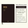 2026 Schedule Notebook Soft Leather Cover A5 Efficiency Manual Self-discipline Two Days Per Page Daily Planner Agenda