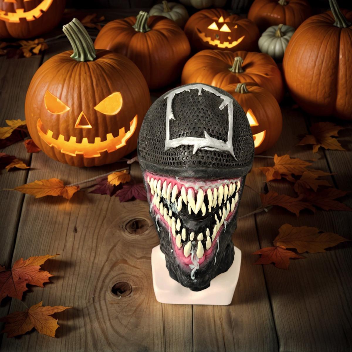 

Маска Камен Смертоносный Страж из латекса на всю голову, Реквизит для косплей-костюма для ролевых игр по фильму, Маска ужаса на всю голову для Хэллоуин-вечеринки