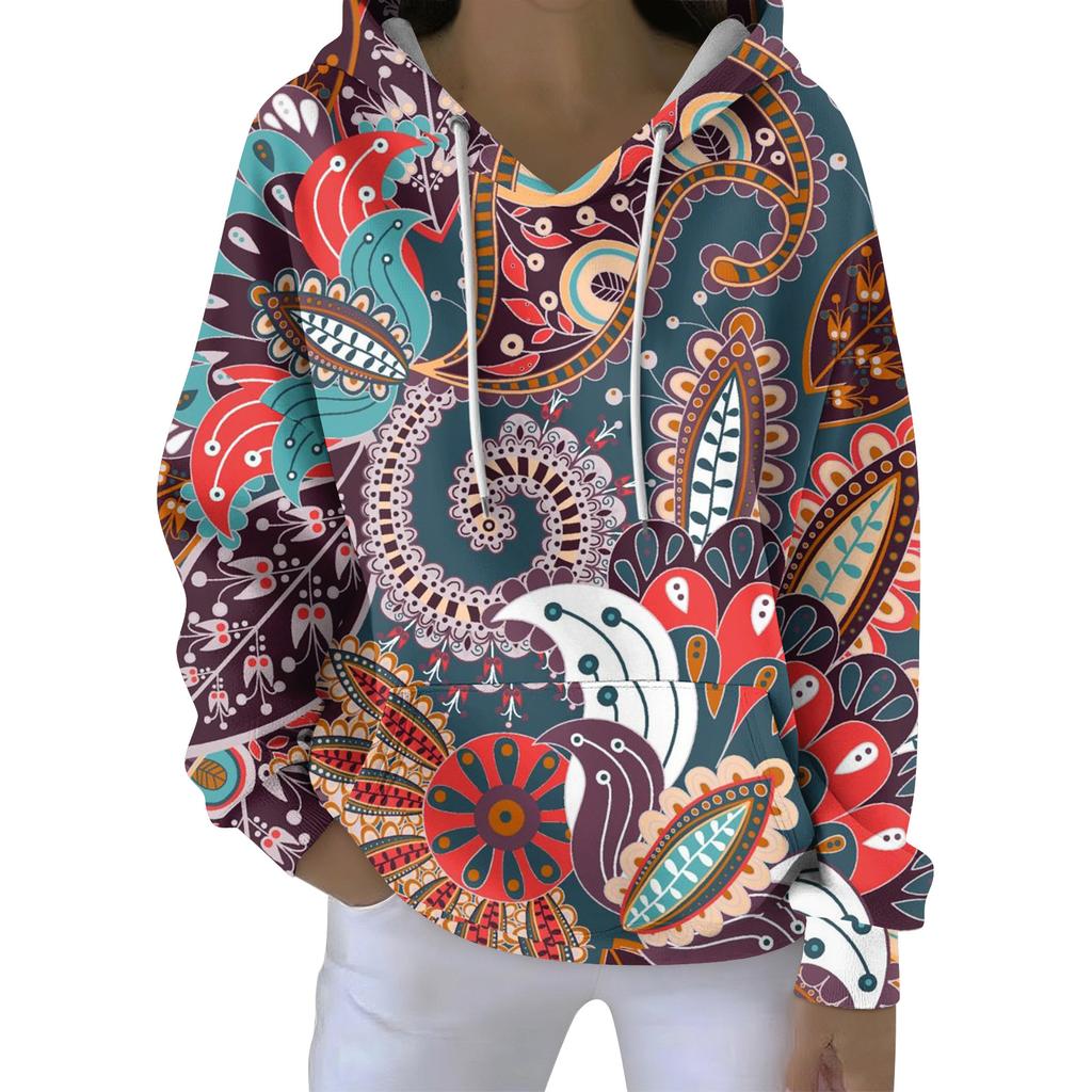 Women's Fall And Winter Printed Pullover Hooded Sweatshirt Long Sleeve Fashion Sweatshirt