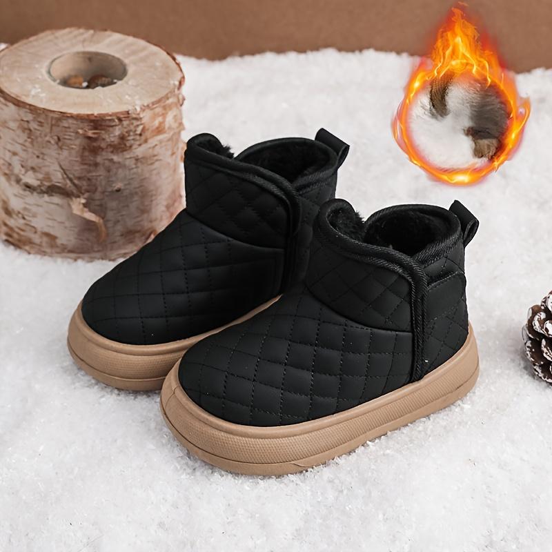 Winter Warm Boys Girls Slip Resistant EVA Snow Boots Arch Support Round Toe Soft Lining Cushioned Insole Beige Black White Gray Casual Shoes Snow