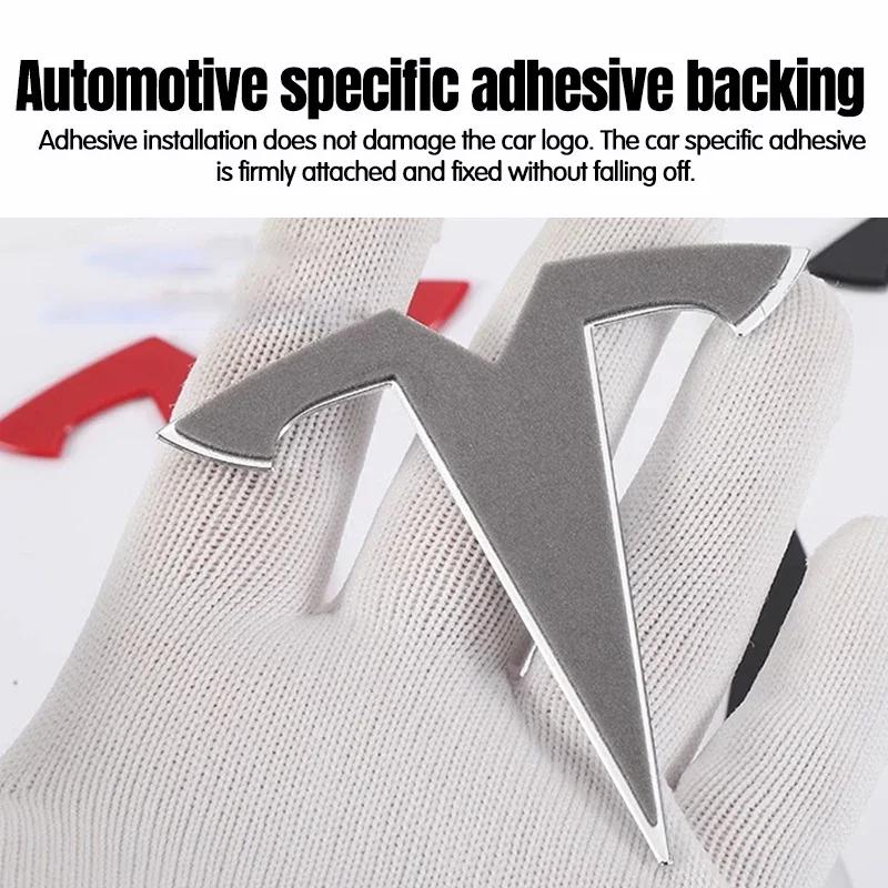 CQPKJ1 For Tesla- Car Front Emblem Rear Trunk Emblem Suitable for Model 3 Mode Y metal logo replacement rear and rear logos blackening
