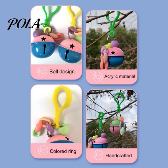 Bird Cage Toy Parrot Bell Toy, Large with Colorful Chain, Chew Anxiety Relief for Budgie Parakeet Cockatiel Conure Lovebird Hanging