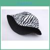 Fisherman Hat Women Black Zebra Print Sun Block Summer Bucket Hat For Outdoor Use