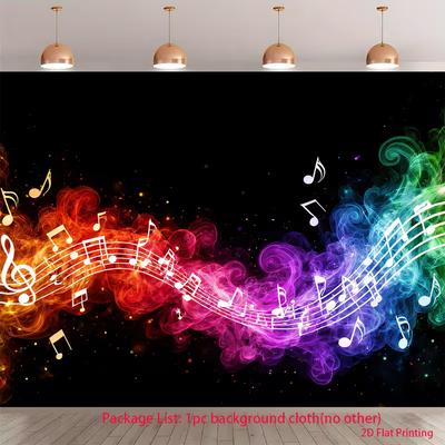 2D Abstract Colorful Music Smoke Backdrop Music Themed Party Photo Booth