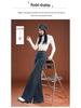 Women's High Waist Retro Wide Leg Jeans - Autumn/Winter 2025, Fleece Lined, Loose Fit, Thickened Floor Length.