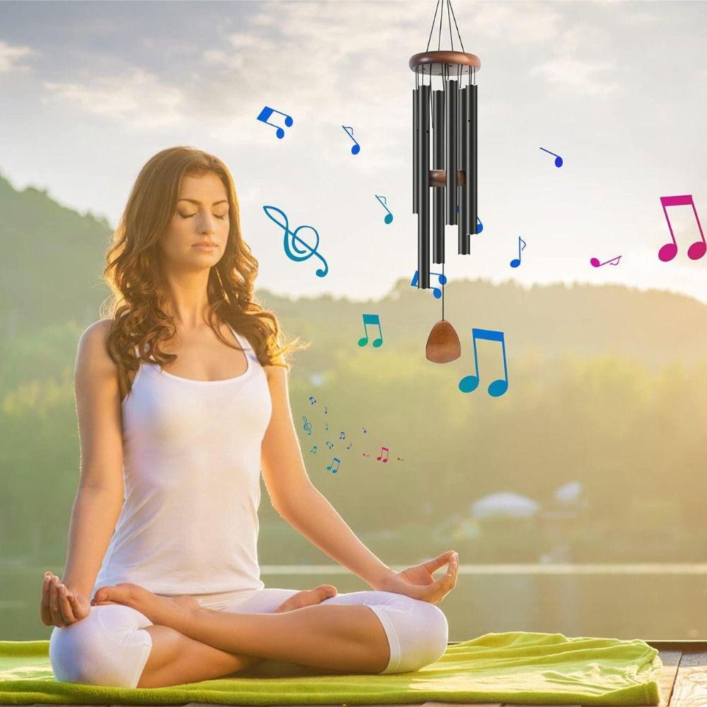 Large Metal Aluminum Wind Chime 6 Tubes Wind Bell Pendant Wall Hanging Bells  Yard Balcony Porch