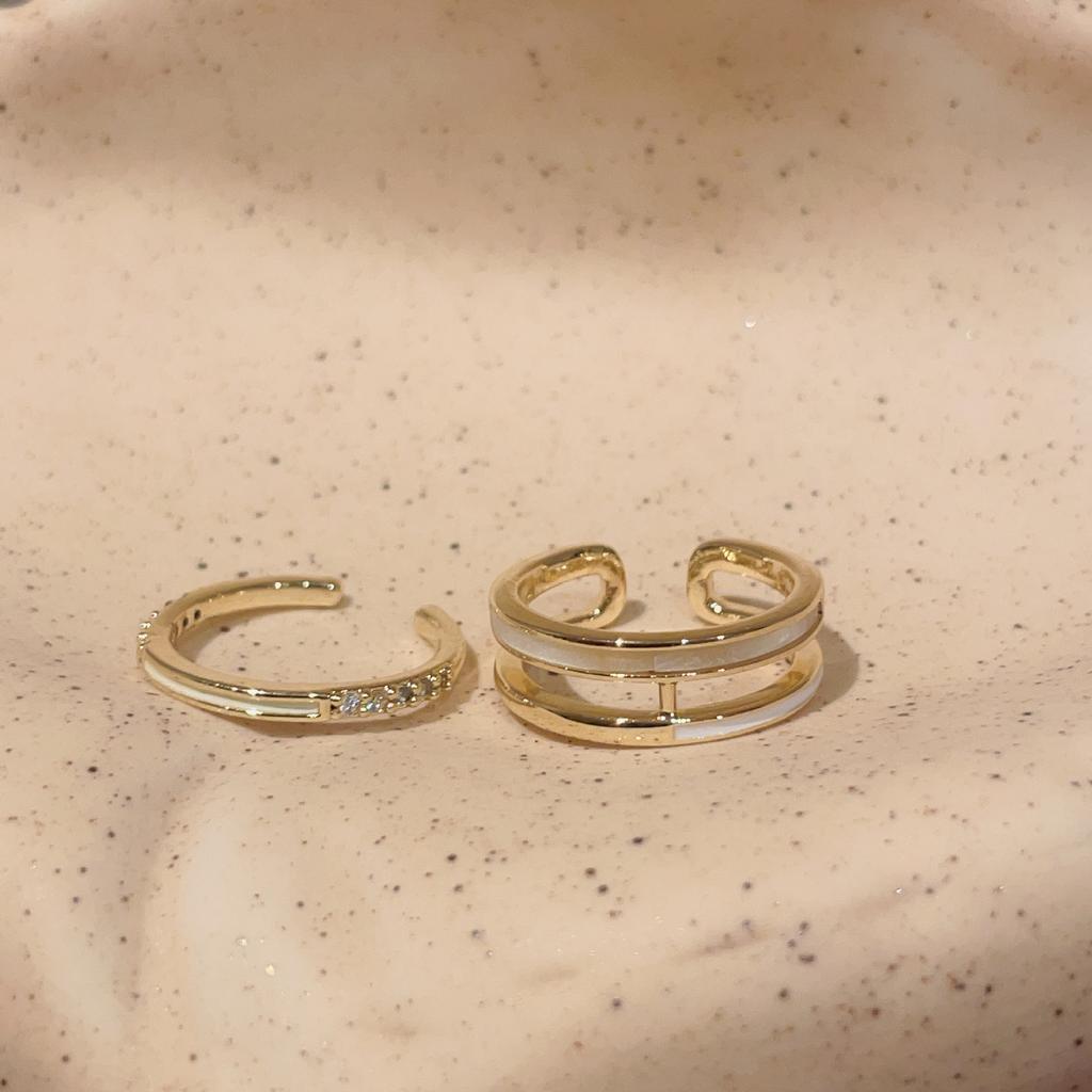 French Temperament Butterfly Pearl Bow Open Ring Simple Trend Index Finger Ring Jewelry Women