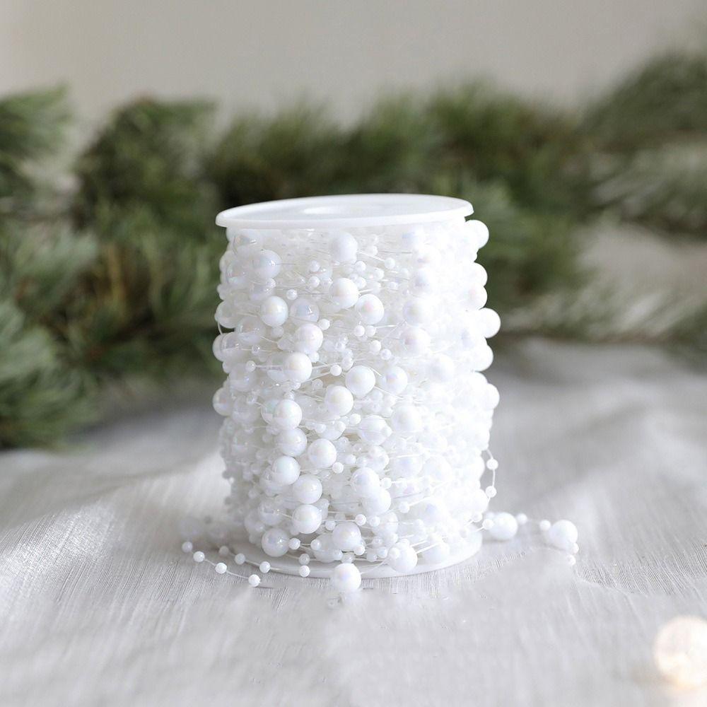 10M/Roll Hanging Christmas Bead Chain Artificial Reflective Beads String  for Home Room