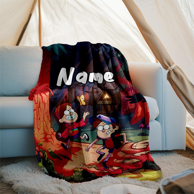 Personalized Custom Name Blanket - Gravity Falls Print Design,Blanket for Sofa,Bed,Travel,Camping - Soft and Warm, Great Gift