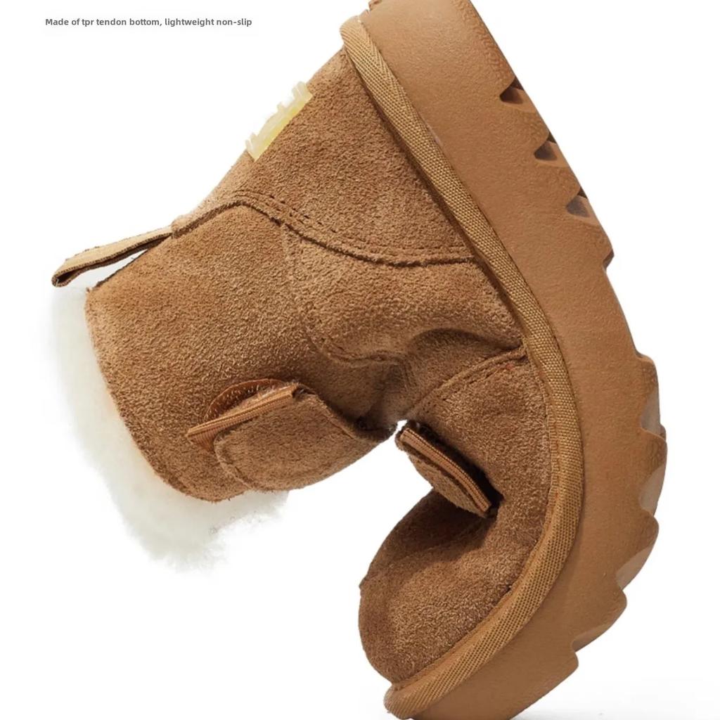 Brand Luxury Child Snow Boot Women Winter Boots Middle Aged Girl Shoes with Plush Thick Cotton Shoe -40 Warm Kids Shoe Boy Shoe