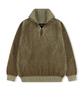 YESEYESEE Rib Knit Half Zip Up Khaki